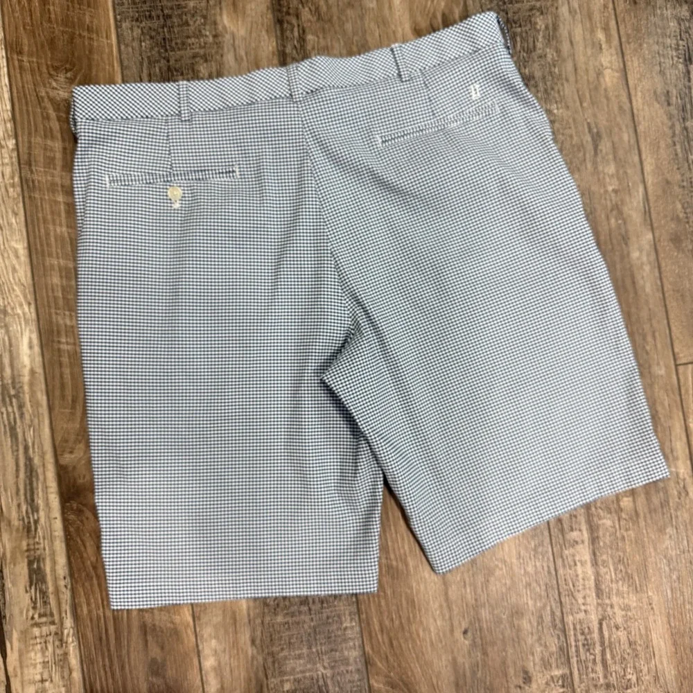 Walter Hagen Golf Shorts Men 38 Blue Gingham Micro-Check Performance Stretch 22